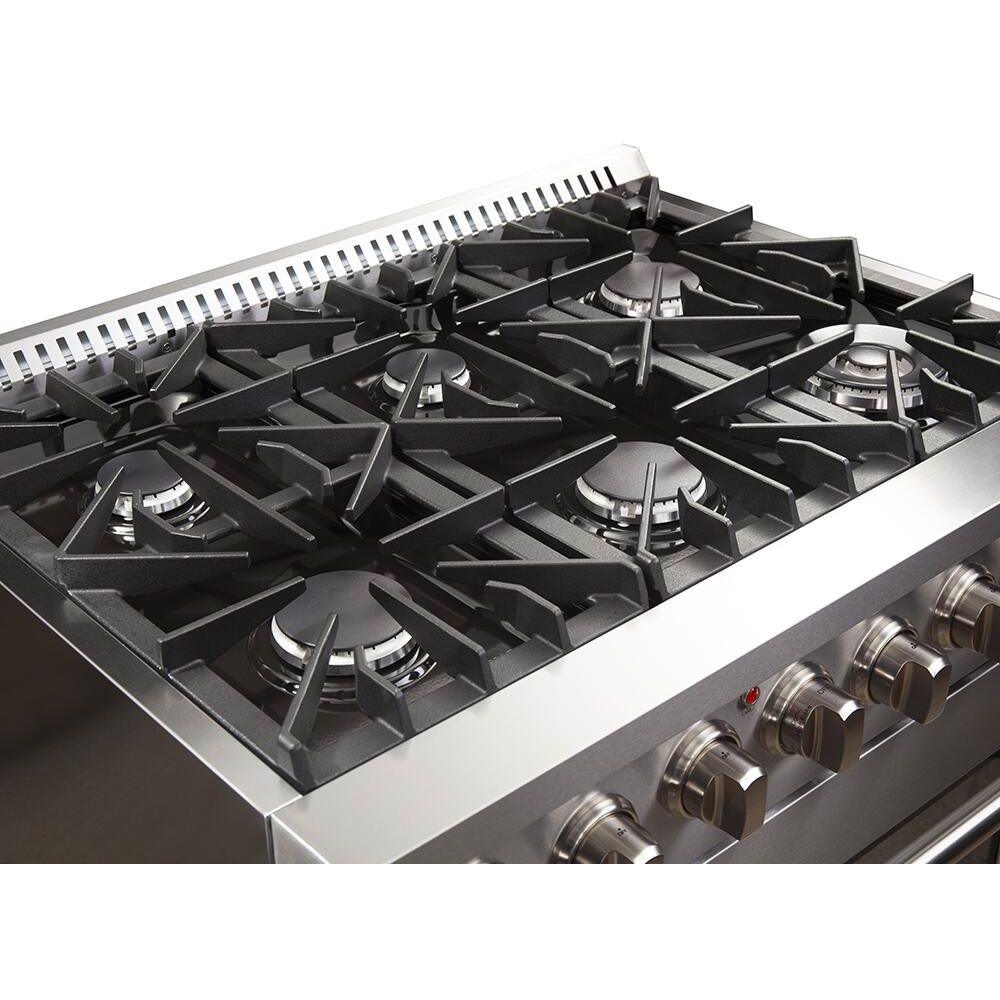 Forno Appliance Package - 36 Inch Dual Fuel Range, Wall Mount Range Hood, Refrigerator, Microwave Drawer, Dishwasher, AP-FFSGS6156-36-8 - ShopHubDepot
