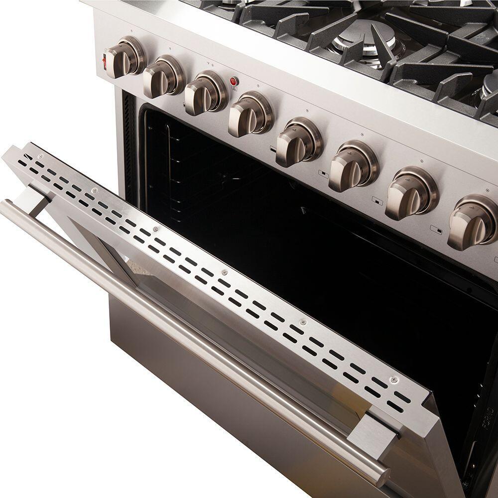 Forno 36″ Galiano Gas Burner / Electric Oven in Stainless Steel 6 Italian Burners, FFSGS6156-36 - ShopHubDepot