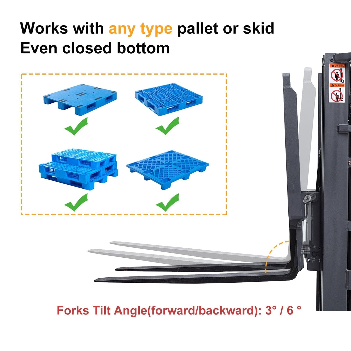 Apollolift Counterbalanced Electric Stacker 3300lbs 177" High - A-3032 - ShopHubDepot