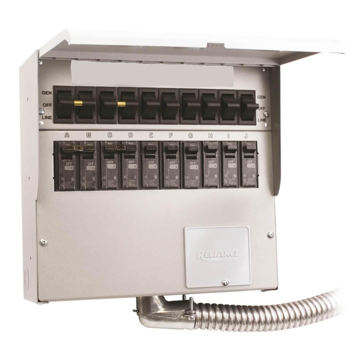 Reliance 510D 120/240-Volt 50-Amp 10-Circuit Pro/Tran Indoor Transfer Switch - ShopHubDepot