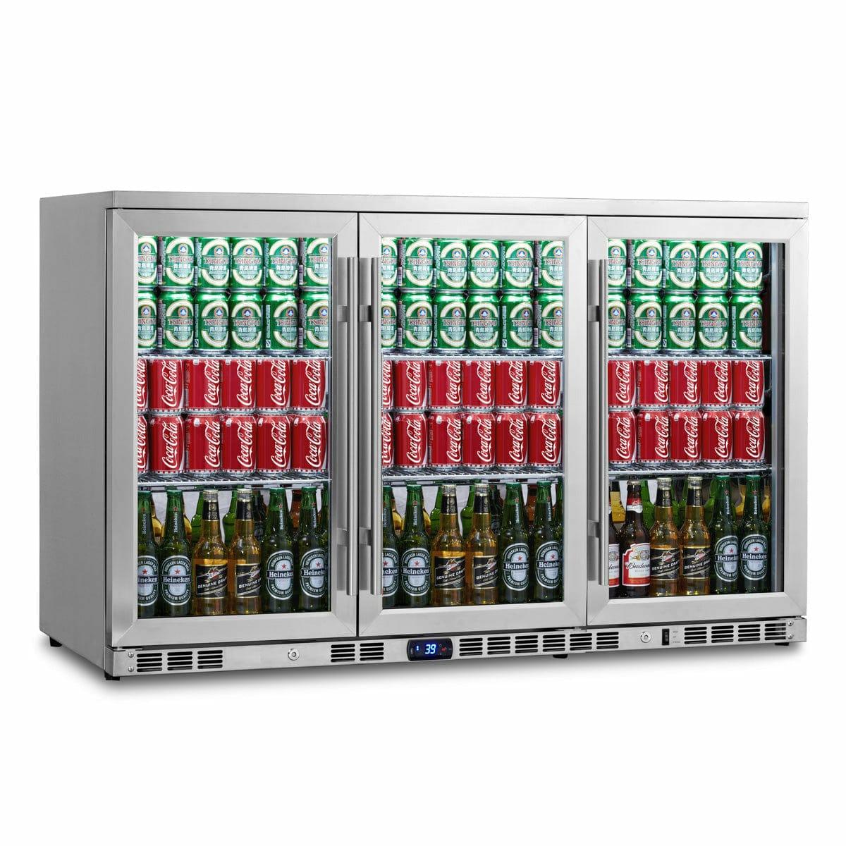 Kings Bottle 53'' Heating Glass 3 Door Large Beverage Refrigerator - KBU328M - ShopHubDepot
