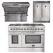 Forno Appliance Package - 48 Inch Dual Fuel Range, Wall Mount Range Hood, 60 Inch Refrigerator, AP-FFSGS6156-48-4 - ShopHubDepot