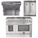 Forno Appliance Package - 48 Inch Dual Fuel Range, Wall Mount Range Hood, 60 Inch Refrigerator, AP-FFSGS6156-48-4 - ShopHubDepot