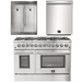 Forno Appliance Package - 48 Inch Dual Fuel Range, Dishwasher, 60 Inch Refrigerator, AP-FFSGS6156-48-5 - ShopHubDepot