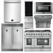 Forno Appliance Package - 48 Inch Gas Range, Range Hood, Refrigerator, Microwave Drawer, Dishwasher, Wine Cooler, AP-FFSGS6244-48-9 - ShopHubDepot