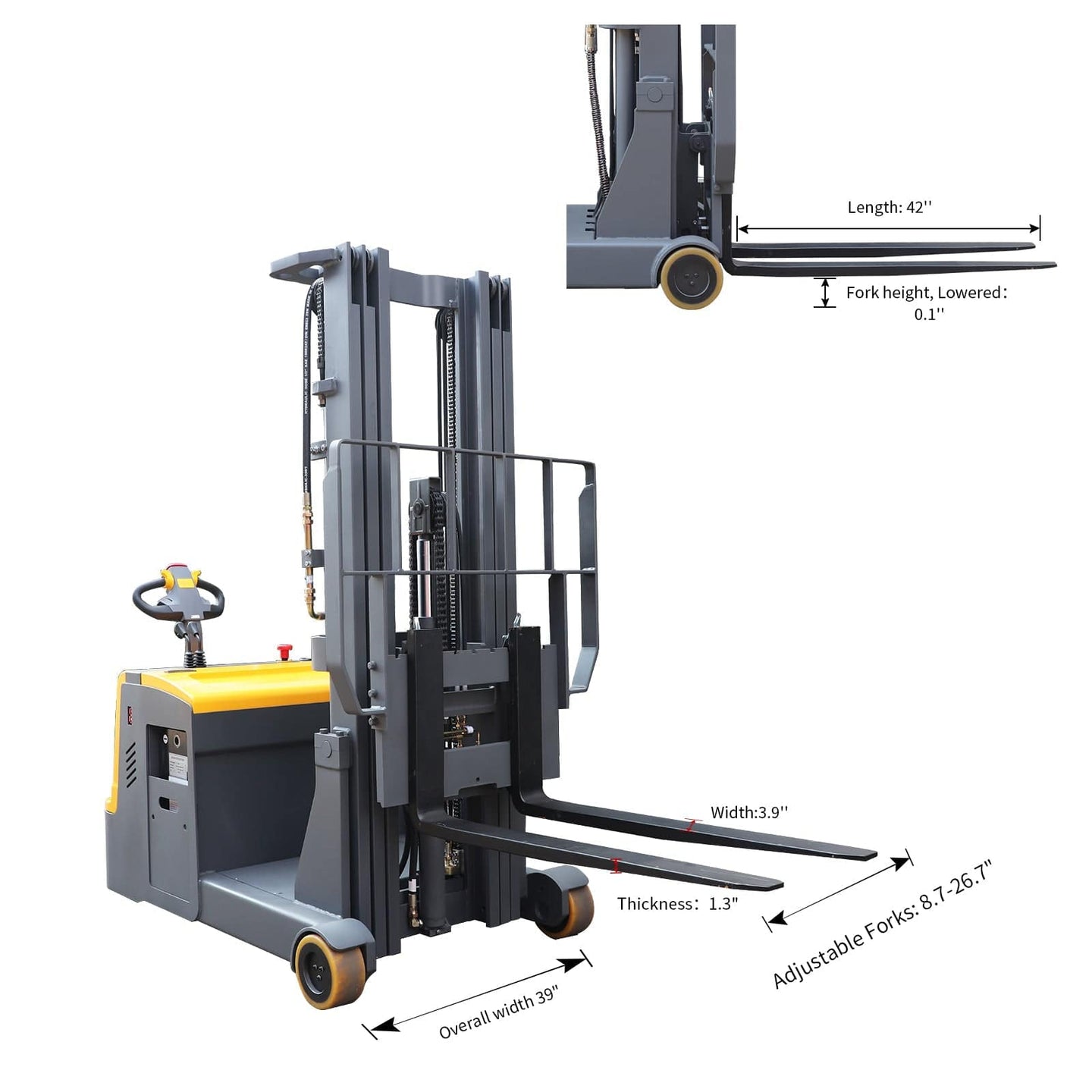Apollolift Counterbalanced Electric Stacker 3300lbs 177" High - A-3032 - ShopHubDepot