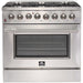 Forno Appliance Package - 36 Inch Dual Fuel Range, Wall Mount Range Hood, Refrigerator, Microwave Drawer, Dishwasher, AP-FFSGS6156-36-8 - ShopHubDepot
