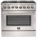 Forno Appliance Package - 36 Inch Dual Fuel Range, Wall Mount Range Hood, Refrigerator, Microwave Drawer, Dishwasher, AP-FFSGS6156-36-8 - ShopHubDepot