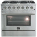 Forno Appliance Package- 36 Inch Gas Range, Wall Mount Range Hood, AP-FFSGS6244-36-W - ShopHubDepot