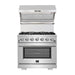 Forno Appliance Package - 36 Inch Pro Gas Range, Range Hood, Refrigerator, Microwave Drawer, Dishwasher, Wine Cooler, AP-FFSGS6260-36-9 - ShopHubDepot