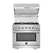 Forno Appliance Package - 36 Inch Dual Fuel Range, Wall Mount Range Hood, Refrigerator, Microwave Drawer, Dishwasher, AP-FFSGS6156-36-8 - ShopHubDepot