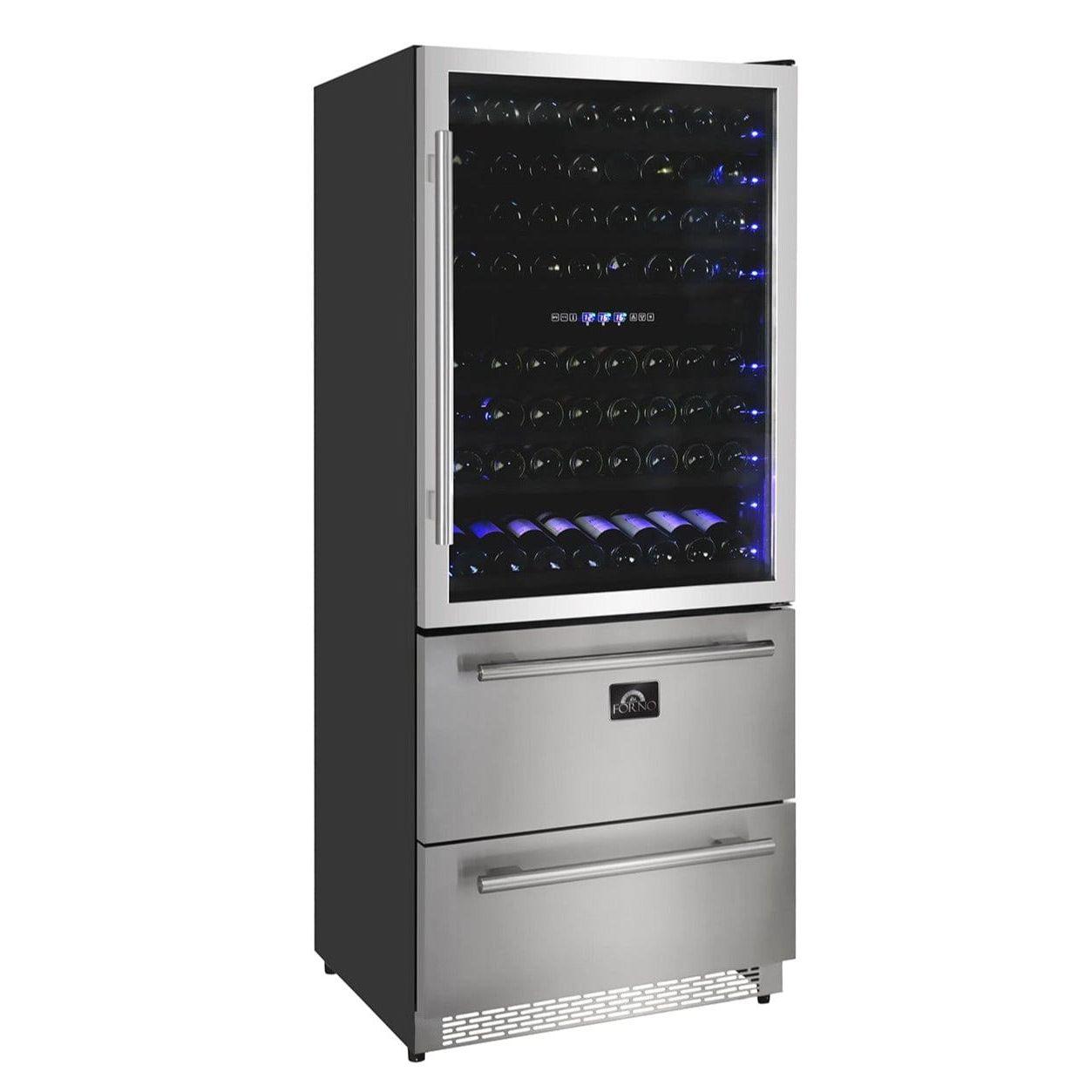 Forno 30 in. 144 Bottle & 200 Can Triple Zone Wine Cooler, FWCDR6661-30S - ShopHubDepot