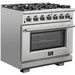Forno Appliance Package - 36 Inch Pro Gas Range, Wall Mount Range Hood, Refrigerator, Microwave Drawer, Dishwasher, AP-FFSGS6260-36-W-8 - ShopHubDepot