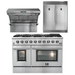Forno Appliance Package - 48 Inch Gas Range, Wall Mount Range Hood, 60 Inch Refrigerator, AP-FFSGS6244-48-4 - ShopHubDepot