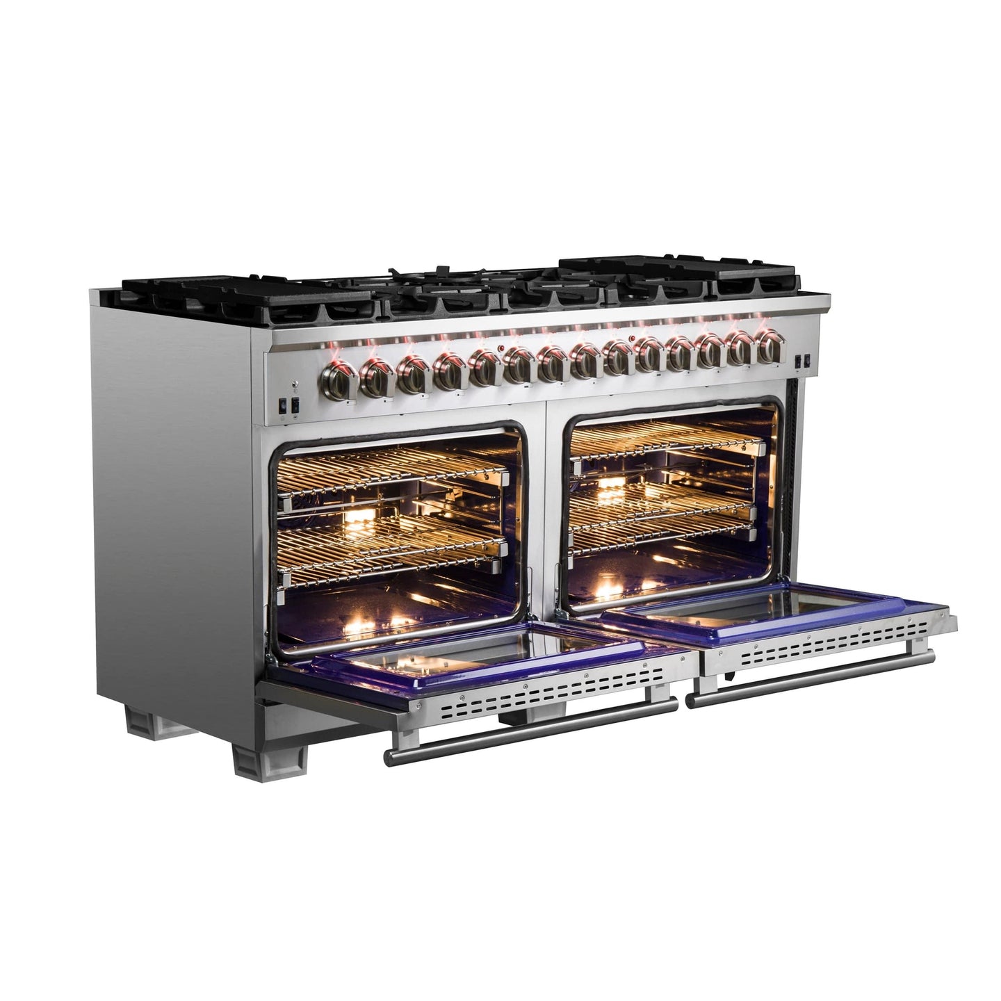Forno 60 Inch Titanium Pro Series Capriasca Freestanding Dual Fuel Range, FFSGS6187-60 - ShopHubDepot