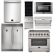 Forno Appliance Package - 36 Inch Pro Gas Range, Range Hood, Refrigerator, Microwave Drawer, Dishwasher, Wine Cooler, AP-FFSGS6260-36-9 - ShopHubDepot