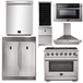 Forno Appliance Package - 36 Inch Pro Gas Range, Range Hood, Refrigerator, Microwave Drawer, Dishwasher, Wine Cooler, AP-FFSGS6260-36-W-9 - ShopHubDepot