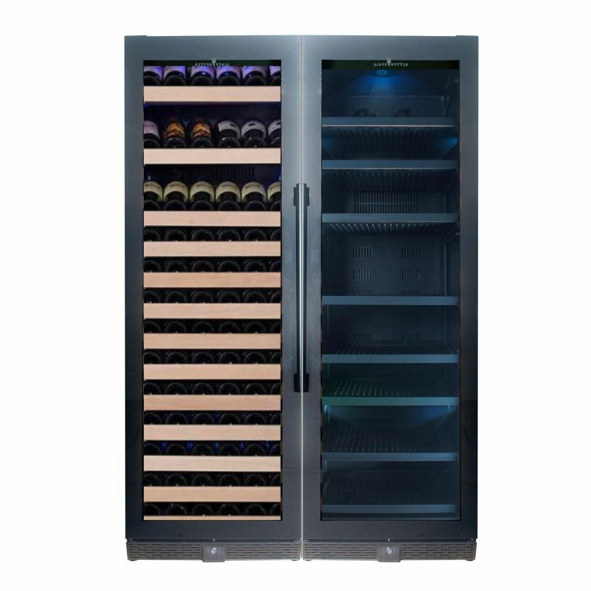 Kings Bottle 72" Large Wine And Beverage Cooler Drinks Combo With Clear Door - KBU170BW2-FG - ShopHubDepot