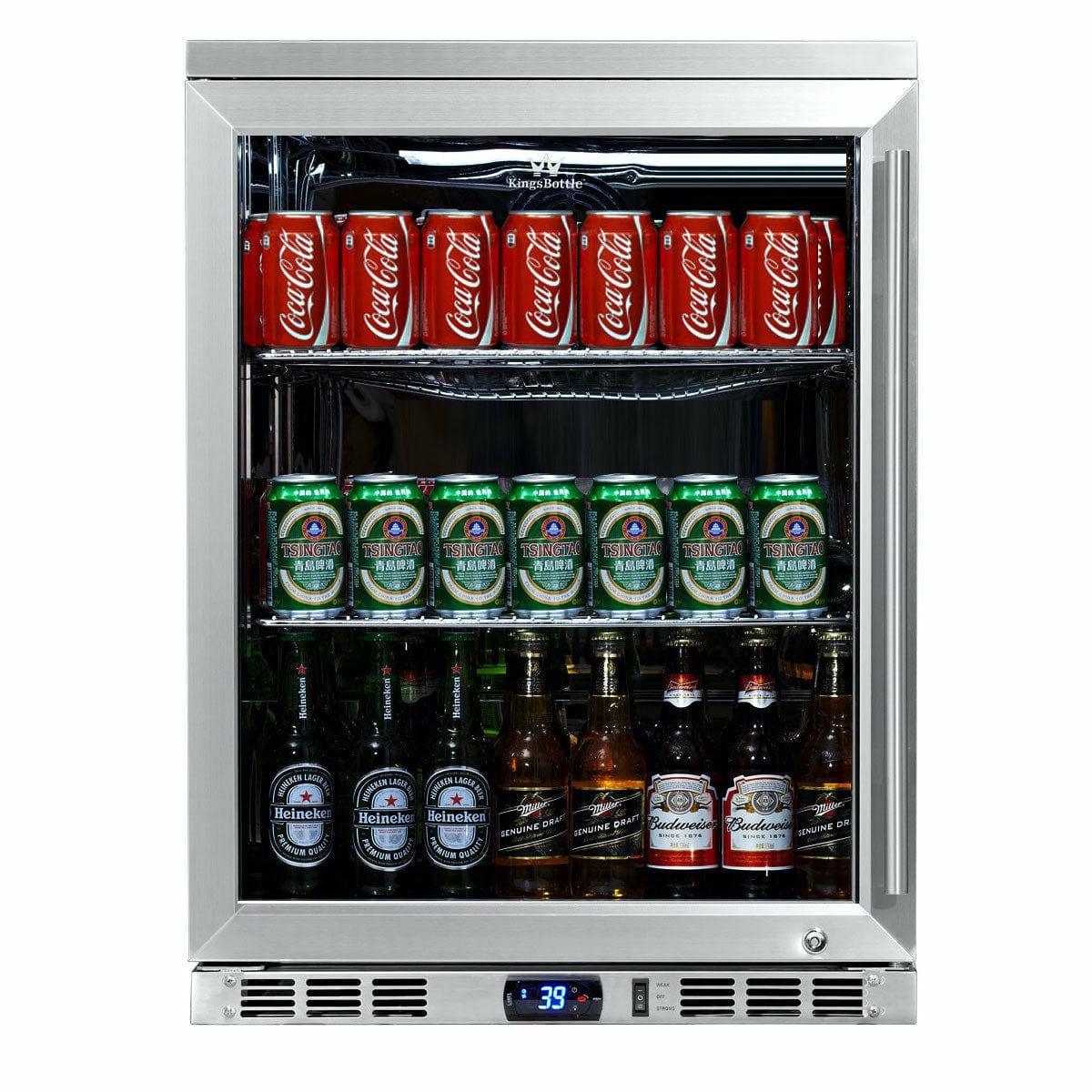 Kings Bottle 24 Inch Under Counter Beer Cooler Drinks Stainless Steel KBU55M - ShopHubDepot