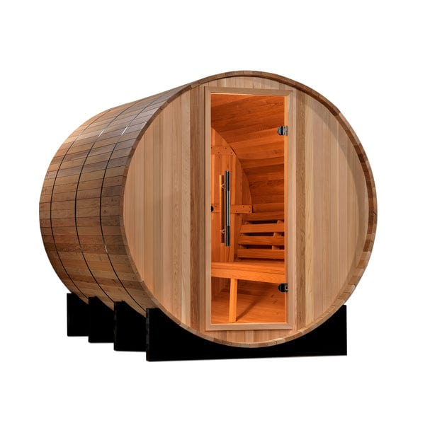 Golden Designs "Marstrand" 6 Person Barrel Traditional Steam Sauna - Canadian Red Cedar - GDI-SJ-2006-CED - ShopHubDepot