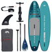 Aqua Marina 10’6″ Beast (Aqua Splash) - Advanced All-around iSUP, 3.2m/15cm, with carbon/fiberglass hybrid PASTEL paddle and coil leash - ShopHubDepot