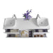 Ancerre Catherine Bathroom Vanity with Solid Surface Top Cabinet Set Collection - VTSM-CATHERINE-63-W - ShopHubDepot