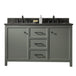 Legion Furniture WLF2154-PG 54 Inch Pewter Green Finish Double Sink Vanity Cabinet with Blue Lime Stone Top - ShopHubDepot