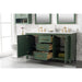 Legion Furniture WLF2160D-VG 60 Inch Vogue Green Finish Double Sink Vanity Cabinet with Carrara White Top - ShopHubDepot
