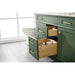 Legion Furniture WLF2254-VG 54 Inch Vogue Green Finish Double Sink Vanity Cabinet with Carrara White Top - ShopHubDepot