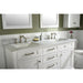 Legion Furniture WLF2260D-W 60 Inch White Finish Double Sink Vanity Cabinet with Carrara White Top - ShopHubDepot