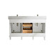 Legion Furniture WLF2260D-W 60 Inch White Finish Double Sink Vanity Cabinet with Carrara White Top - ShopHubDepot