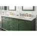 Legion Furniture WLF2272-VG 72 Inch Vogue Green Double Single Sink Vanity Cabinet with Carrara White Top - ShopHubDepot