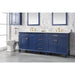 Legion Furniture WLF2280-B 80 Inch Blue Double Sink Vanity Cabinet with Carrara White Quartz Top - ShopHubDepot