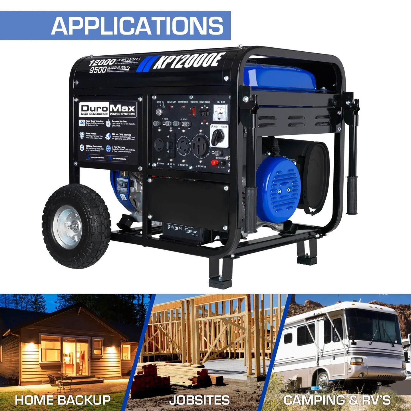 DuroMax 12,000 Watt Portable Gas Powered Generator - XP12000E - ShopHubDepot