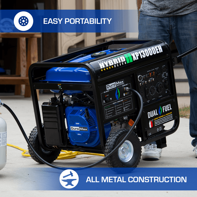 DuroMax 13,000 Watt Portable Dual Fuel Gas Propane Generator - XP13000EH - ShopHubDepot