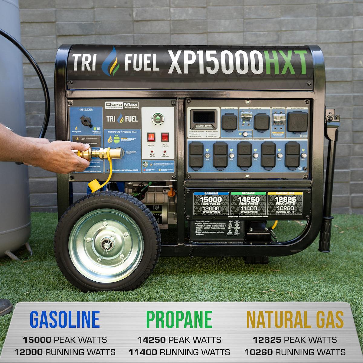 DuroMax XP15000HXT 15,000 Watt Electric Start Tri Fuel Portable Generator - ShopHubDepot