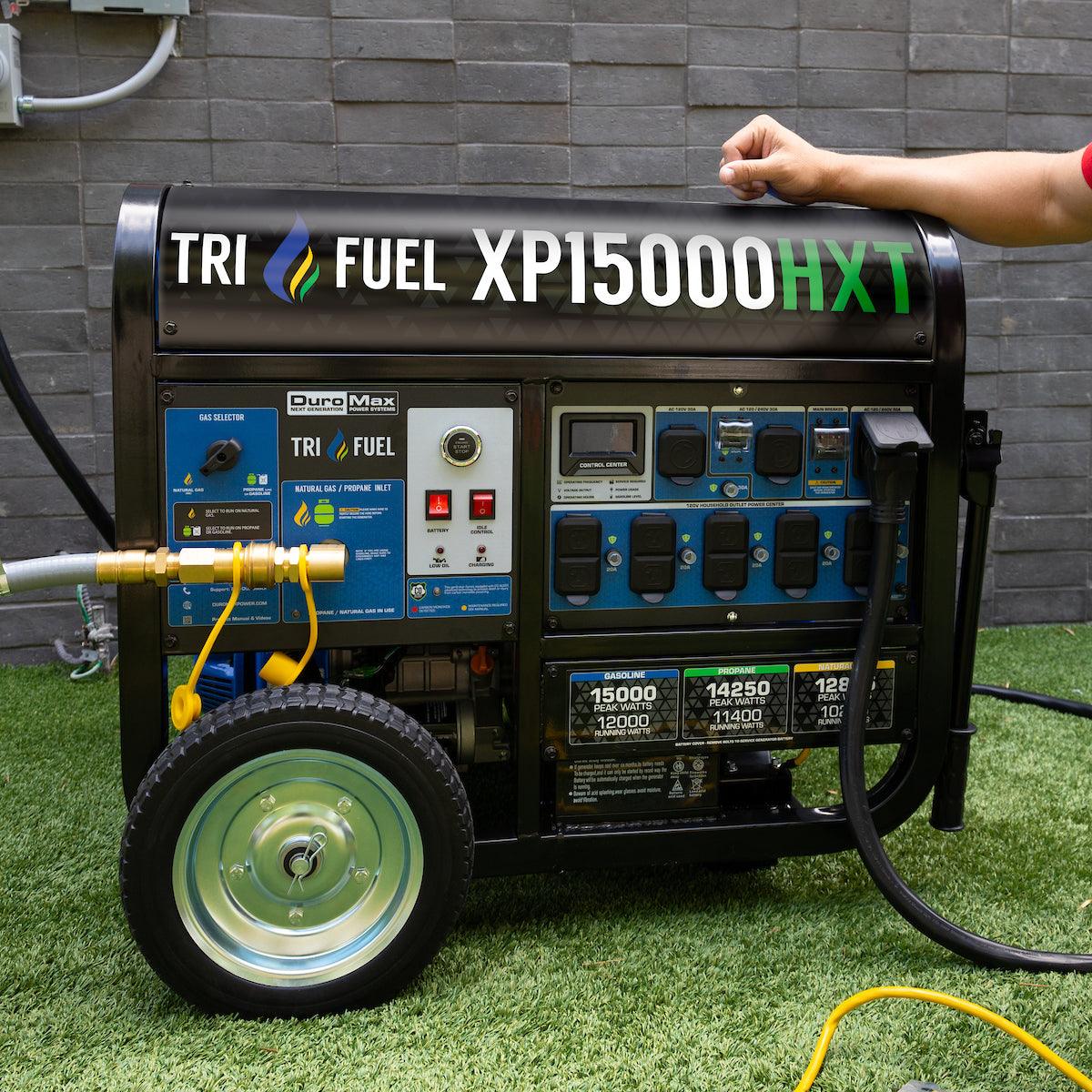 DuroMax XP15000HXT 15,000 Watt Electric Start Tri Fuel Portable Generator - ShopHubDepot