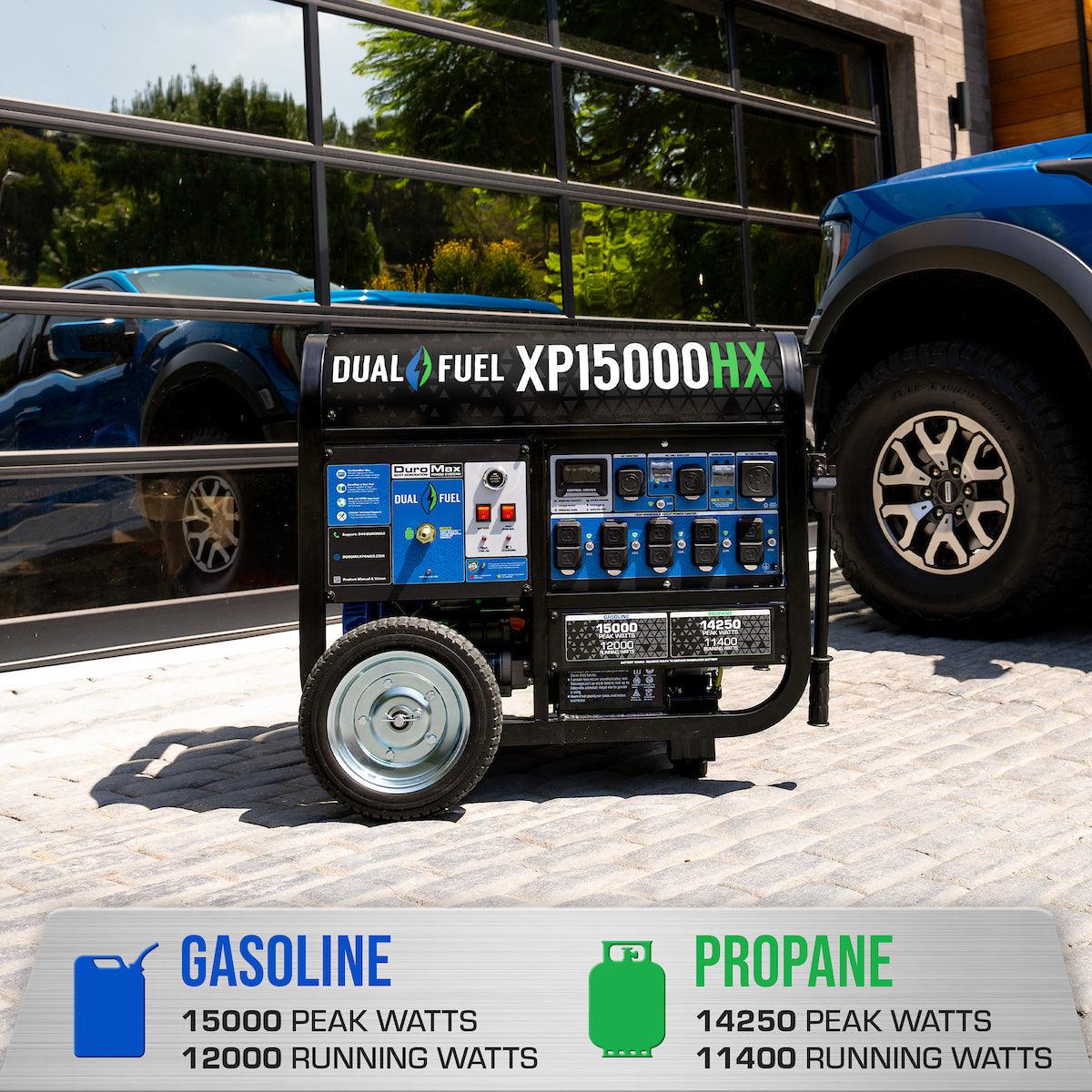 DuroMax XP15000HX 15,000 Watt Electric Start Dual Fuel Portable Generator - ShopHubDepot