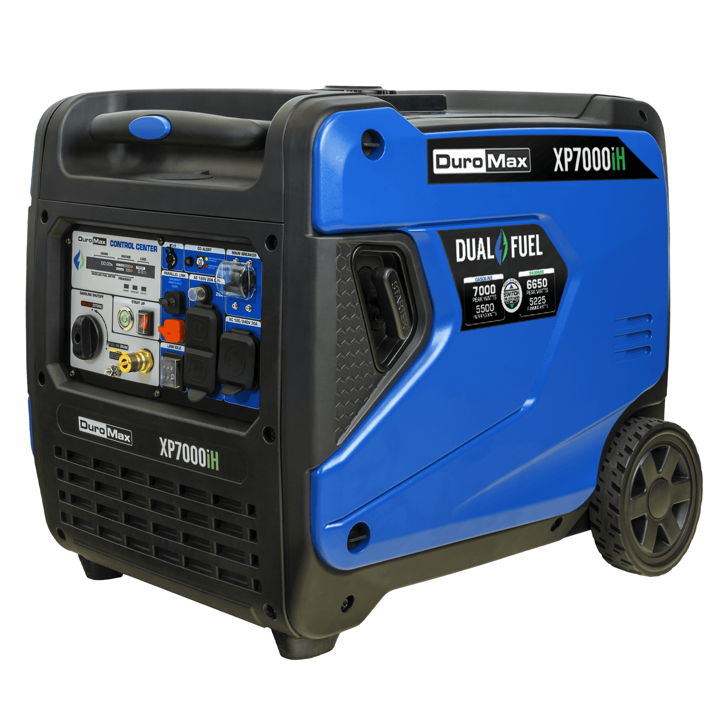 DuroMax XP7000iH 7,000 Watt Portable Dual Fuel Inverter Generator w/ CO Alert - ShopHubDepot