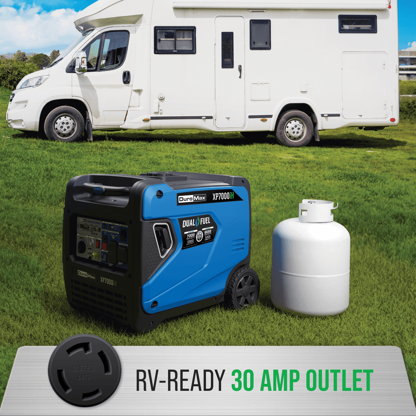 DuroMax XP7000iH 7,000 Watt Portable Dual Fuel Inverter Generator w/ CO Alert - ShopHubDepot
