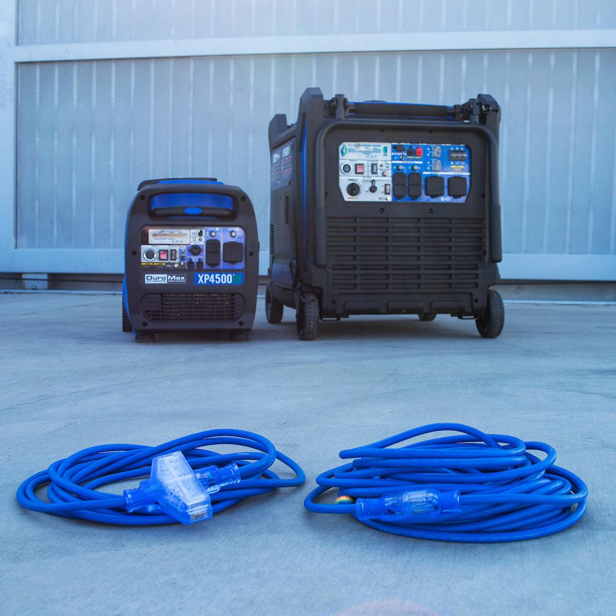DuroMax XPX12100A Heavy Duty SJEOOW 100-Foot 12 Gauge Blue Single Tap Extension Power Cord - ShopHubDepot