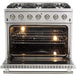 Forno Appliance Package- 36 Inch Gas Range, Wall Mount Range Hood, AP-FFSGS6244-36-W - ShopHubDepot