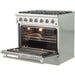 Forno Appliance Package- 36 Inch Gas Range, Wall Mount Range Hood, AP-FFSGS6244-36-W - ShopHubDepot