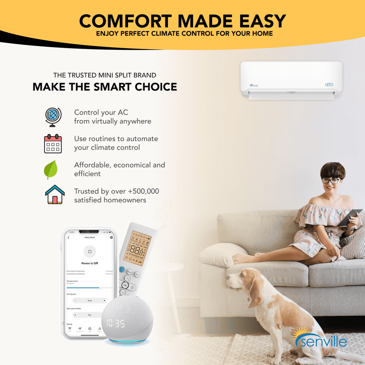 Senville LETO 18000 BTU Mini Split Air Conditioner and Heat Pump - SENL/18CD - ShopHubDepot