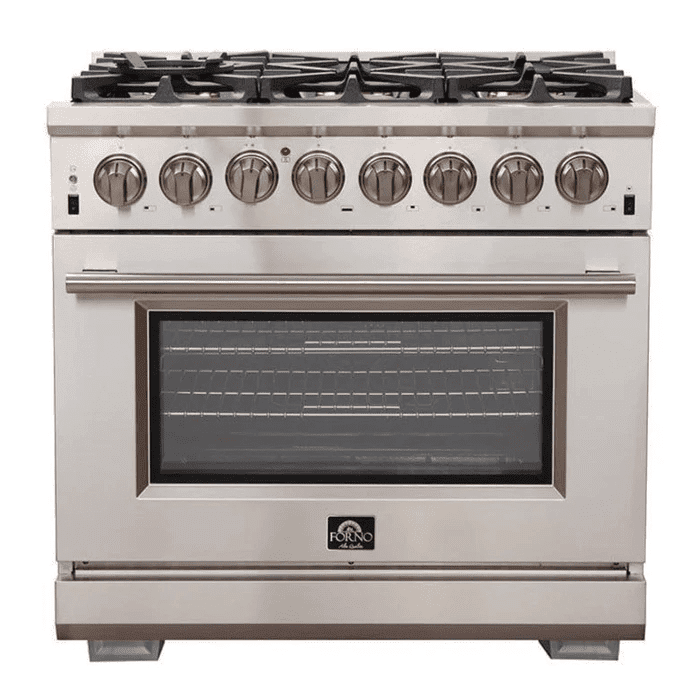 Forno 36″ Pro Series Capriasca Gas Burner / Electric Oven in Stainless Steel 6 Italian Burners, FFSGS6187-36 - ShopHubDepot