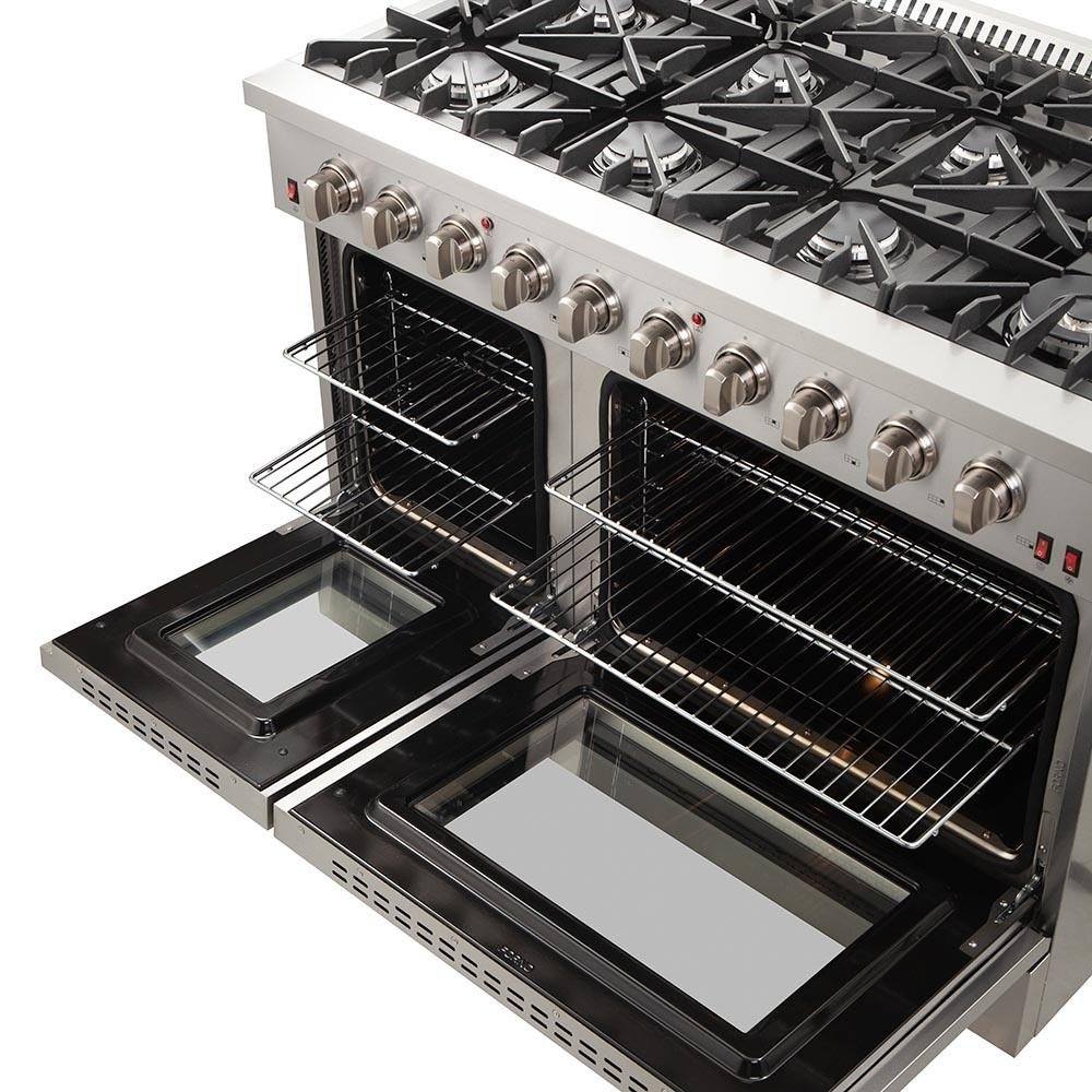 Forno 48" Galiano Gas Range with 8 Burners and Reversible Griddle in Stainless Steel (FFSGS6244-48) - ShopHubDepot