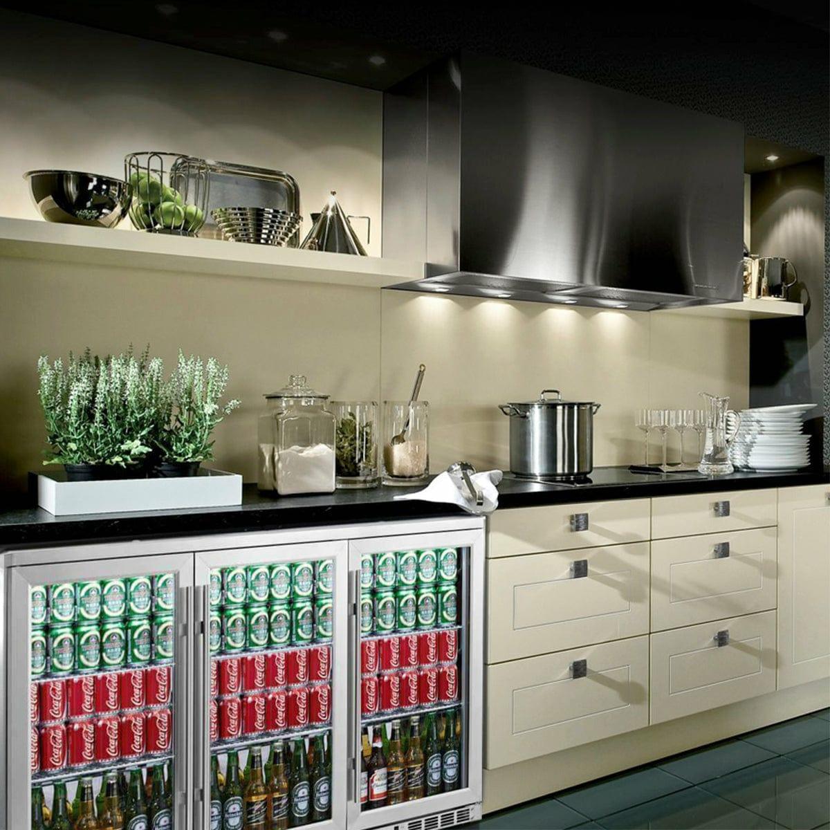 Kings Bottle 53'' Heating Glass 3 Door Large Beverage Refrigerator - KBU328M - ShopHubDepot