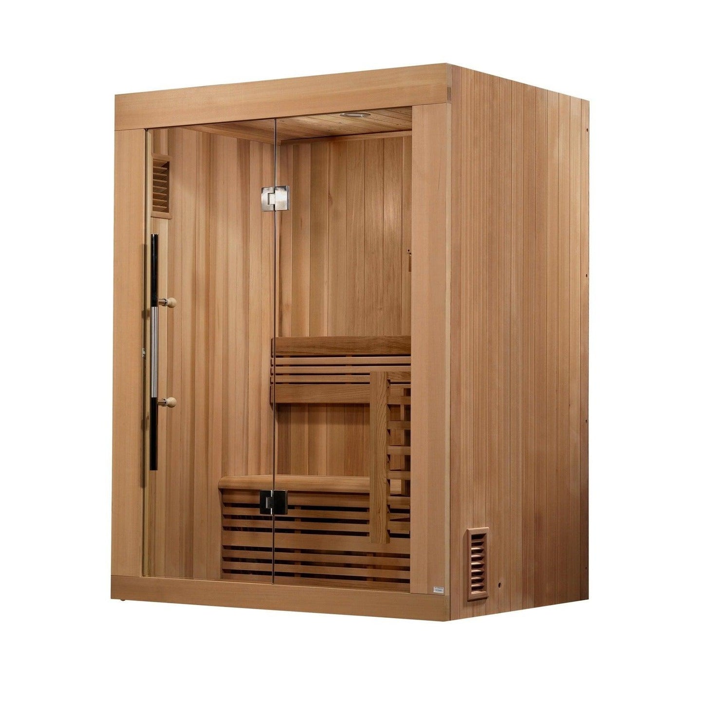 Golden Designs Sundsvall Edition 2 Person Traditional Steam Sauna - Canadian Red Cedar - ShopHubDepot