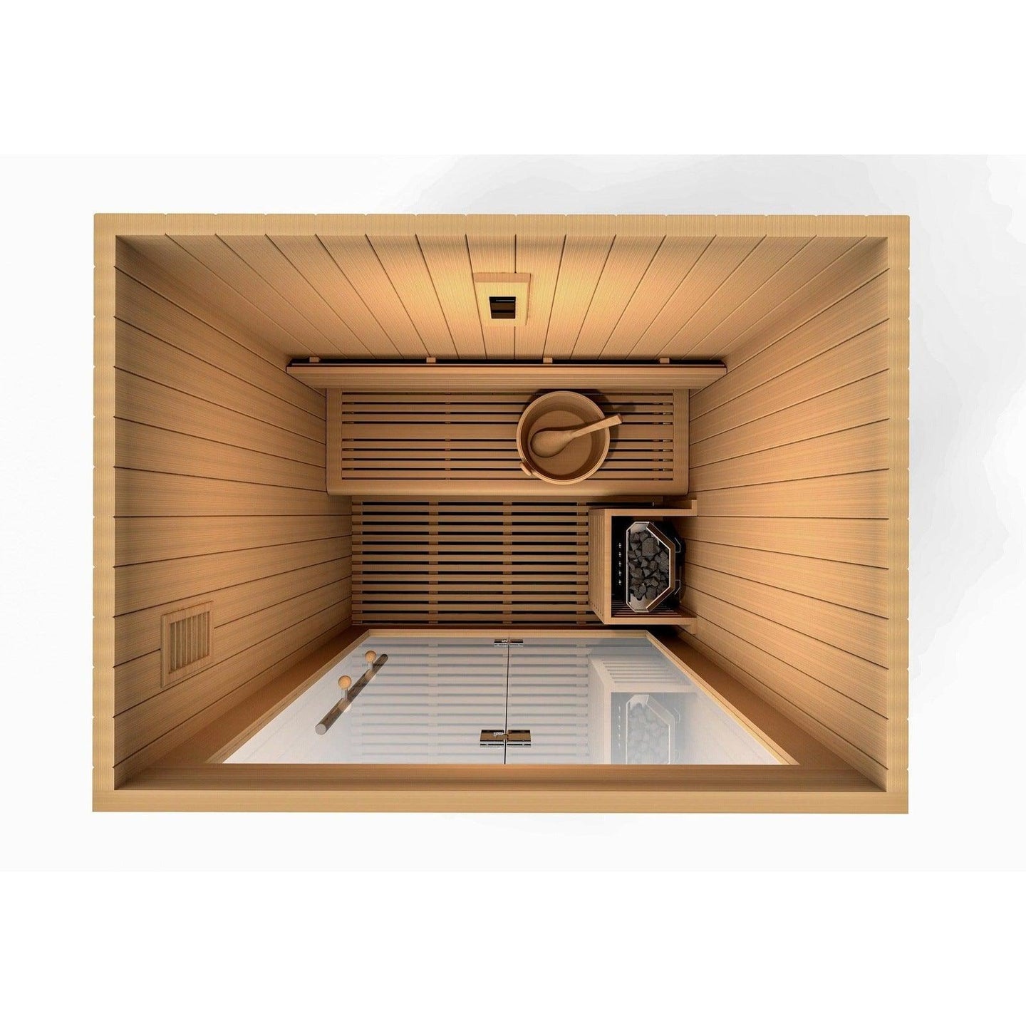 Golden Designs Sundsvall Edition 2 Person Traditional Steam Sauna - Canadian Red Cedar - ShopHubDepot