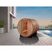 Golden Designs "Zurich" 4 Person Barrel with Bronze Privacy View - Traditional Sauna - Pacific Cedar - ShopHubDepot